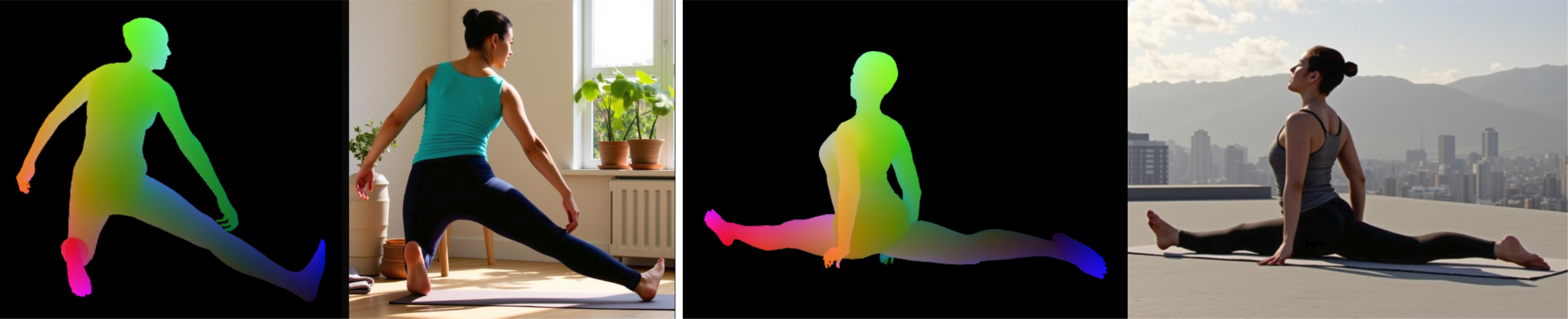 PoseDreamer yoga pose generations