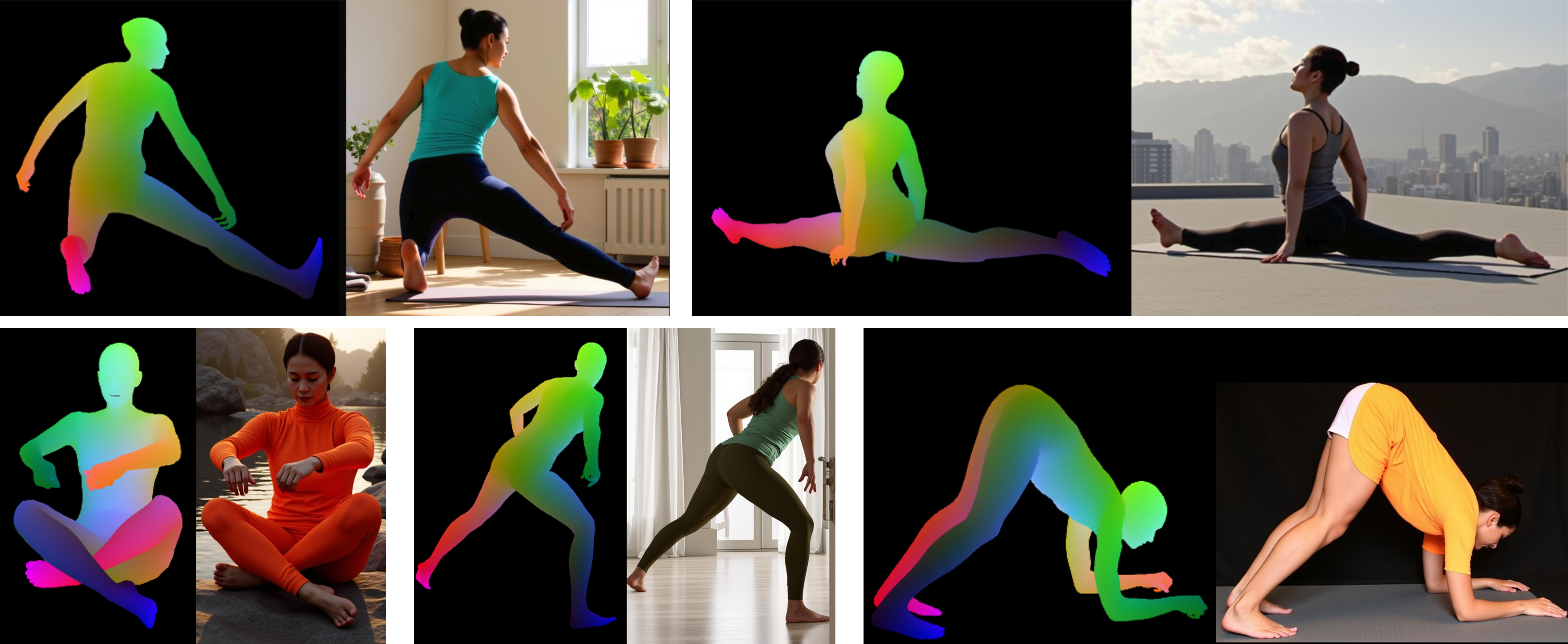 PoseDreamer yoga pose generations